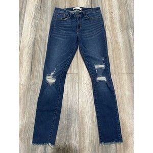 Abercrombie & Fitch The Super Skinny Mid Rise Sz 26 /2S Short Blue Denim Jeans